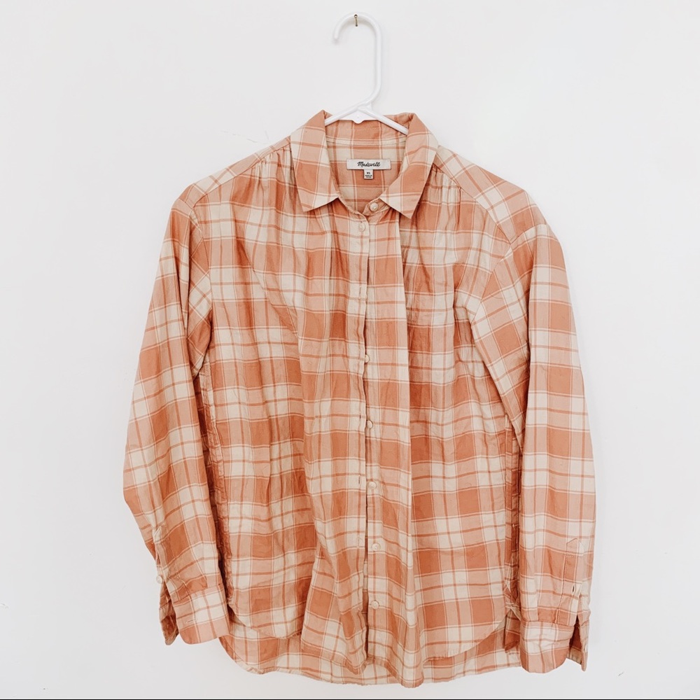 Madewell soft plaid collared shirt XS